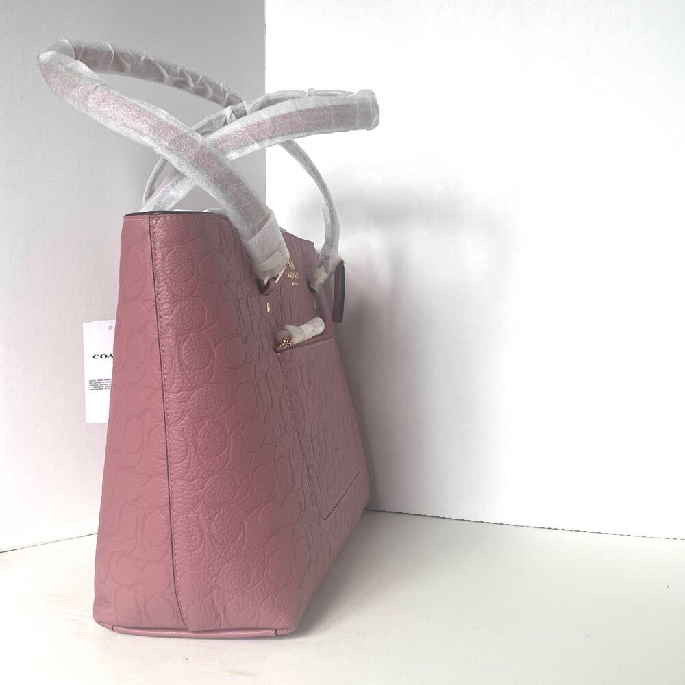 Coach Station Tote CDL99 Peony Pink Pebbled Leather Work Bag - Picture 5 of 11